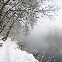 Buy canvas prints of Misty reflections in the Teviot river in the Scottish Borders, UK by Dave Collins