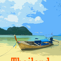 Buy canvas prints of Travel Poster Digital Art - Thailand by Dave Collins