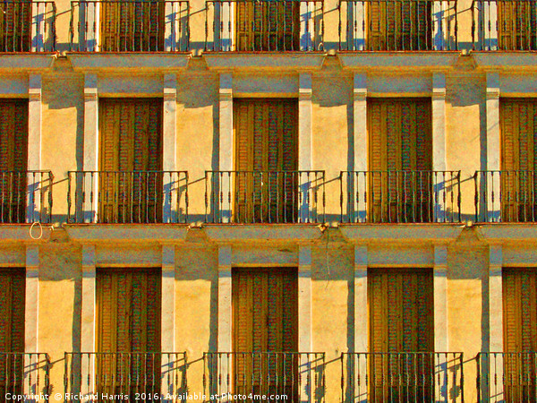 Sunkissed Balconies Picture Board by Richard Harris