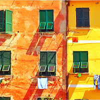 Buy canvas prints of Washing lines of Vernazza, Cinque Terre, Liguria,  by Richard Harris