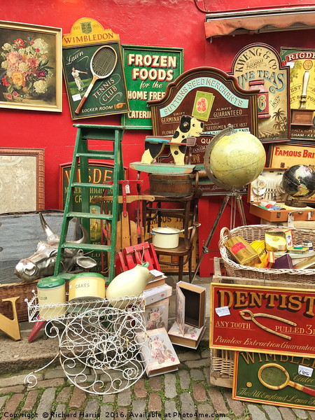Antiques for sale, Portobello Road Market, London Picture Board by Richard Harris