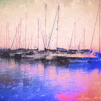 Buy canvas prints of Boats moored in harbour by Richard Harris