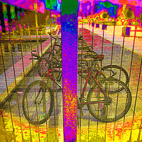 Buy canvas prints of Bicylcles at the gym by Richard Harris