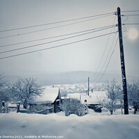 Buy canvas prints of Winter village by Larisa Siverina