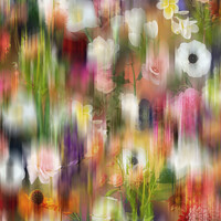 Buy canvas prints of Abstract blurred floral background by Larisa Siverina