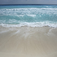 Buy canvas prints of Waves, Cancun, Carribean sea beach, Mexico by Larisa Siverina