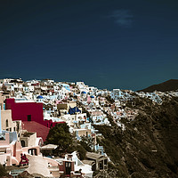 Buy canvas prints of Santorini view, Greece, City on the rocks by Larisa Siverina