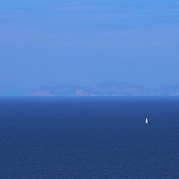 Buy canvas prints of Sea horizon, Santorini, Greece by Larisa Siverina