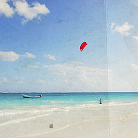 Buy canvas prints of Carribean sea, Tulum, Mexico. by Larisa Siverina