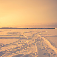 Buy canvas prints of Winter frozen lake by Larisa Siverina