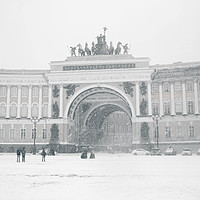 Buy canvas prints of Snowy St. Petersburg by Larisa Siverina