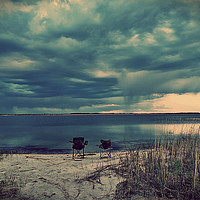 Buy canvas prints of Thunderstorm on the lake by Larisa Siverina