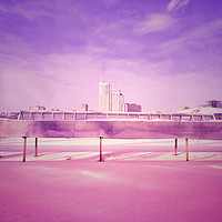 Buy canvas prints of Pink winter cityscape by Larisa Siverina