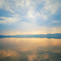 Buy canvas prints of Sunset on the Lake Turgoyak by Larisa Siverina
