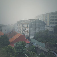 Buy canvas prints of Foggy morning in Porto by Larisa Siverina