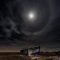 Buy canvas prints of Dungeness, Kent, Moon Halo by Trevor Goose
