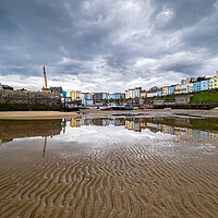 Buy canvas prints of Tenby Harbour Moody Skies by Colin Allen
