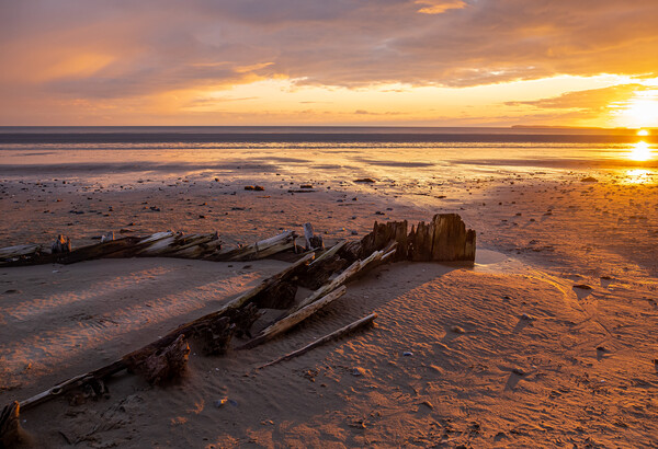 The Shipwreck on Pendine Sands, Carmarthenshire. Picture Board by Colin Allen