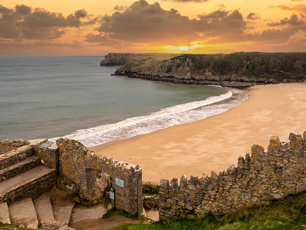 Sunset  at Barafundle Bay Picture Board by Colin Allen