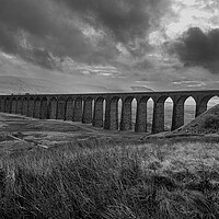 Buy canvas prints of Ribblehead Viaduct - Monochrome by Colin Allen