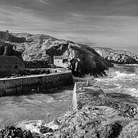 Buy canvas prints of Porthgain Harbour, Pembrokeshire. Black & White by Colin Allen