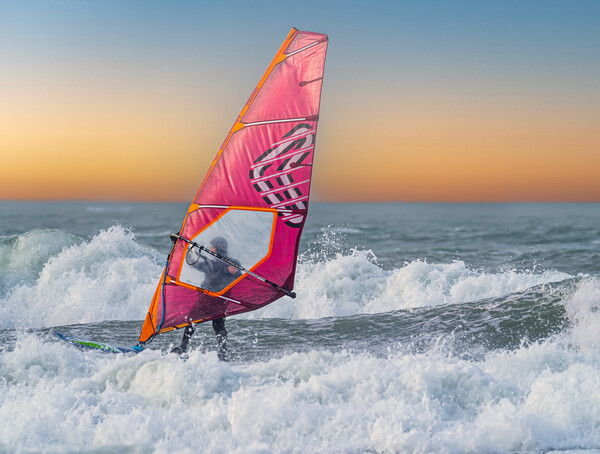Windsurfing on Broad Haven Beach, Pembrokeshire. Picture Board by Colin Allen