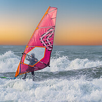 Buy canvas prints of Windsurfing on Broad Haven Beach, Pembrokeshire. by Colin Allen