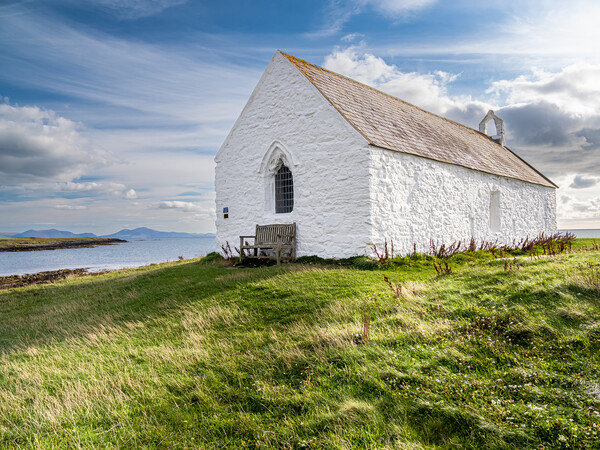 St Cwyfan's Church. Anglesey. Picture Board by Colin Allen