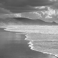 Buy canvas prints of Storm at Newgale, Pembrokeshire. Black and White. by Colin Allen