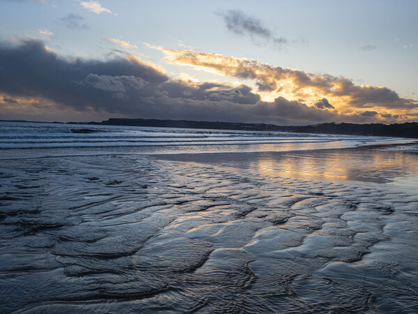 Sunset at Amroth Beach, Pembrokeshire, Wales. Picture Board by Colin Allen