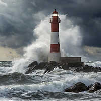 Buy canvas prints of Lighthouse in a Storm by Colin Allen