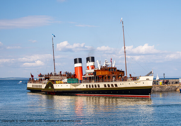 The Waverley moored at Tenby Harbour Pembrokeshire Picture Board by Colin Allen