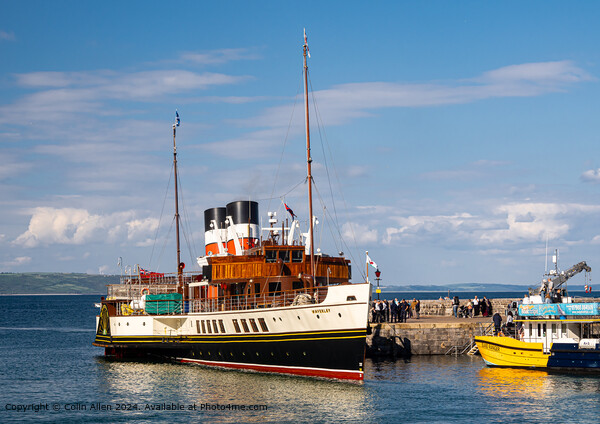Waverley Boat Moored at Tenby Harbour Pembrokeshir Picture Board by Colin Allen