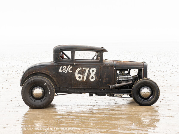 The Hot Rod on Pendine Beach, Wales. Picture Board by Colin Allen
