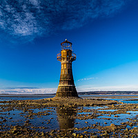 Buy canvas prints of The Iron Lighthouse at Whiteford. by Colin Allen
