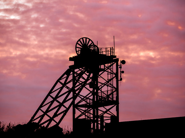 The Glorious Sunset at the Old Copper Works. Picture Board by Colin Allen