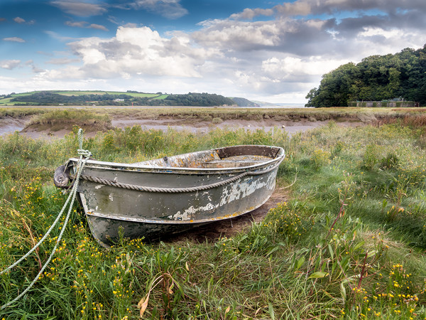 The Grey Boat at Laugharne. Picture Board by Colin Allen
