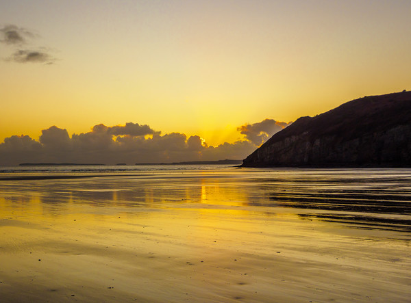 Golden Sunset at Pendine, Picture Board by Colin Allen