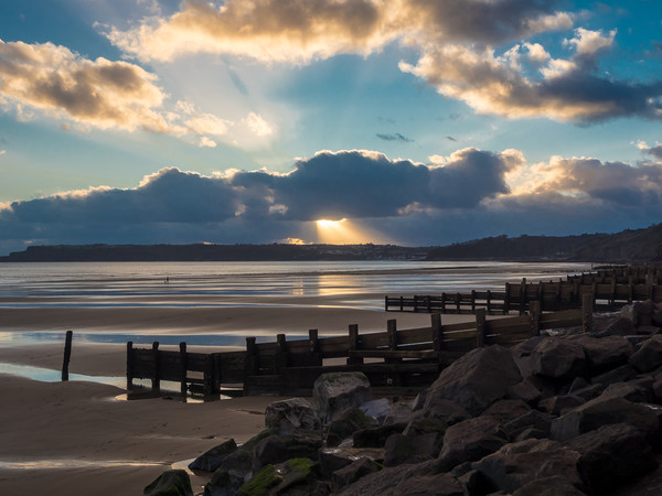 Amroth Beach Sunset in Winter. Picture Board by Colin Allen