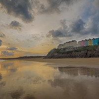 Buy canvas prints of The  South Beach Tenby in Winter. by Colin Allen