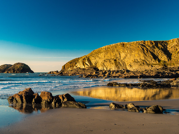  Reflections on Traeth Llyfn Beach, Pembrokeshire Picture Board by Colin Allen