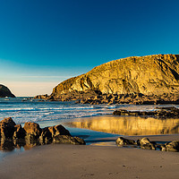 Buy canvas prints of  Reflections on Traeth Llyfn Beach, Pembrokeshire by Colin Allen