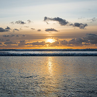 Buy canvas prints of Sunset on Newgale Beach. by Colin Allen