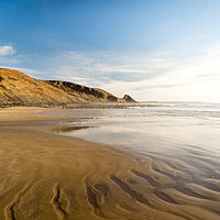 Buy canvas prints of Ripples in the sand at Newgale Beach. by Colin Allen