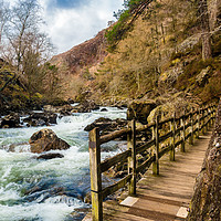 Buy canvas prints of A Walk by the River Glaslyn at Beddgelert. by Colin Allen