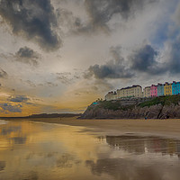Buy canvas prints of The South Beach, Tenby, Pembrokeshire. by Colin Allen