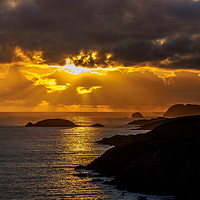 Buy canvas prints of Sunset at St Non's Bay, Pembrokehsire, Wales. by Colin Allen