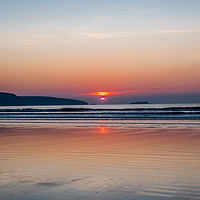 Buy canvas prints of Broad Haven Beach at Sunset. by Colin Allen