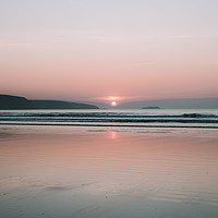 Buy canvas prints of Broad Haven Beach Winter Sunset. by Colin Allen