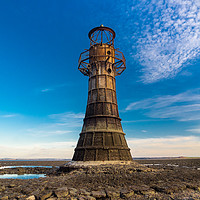 Buy canvas prints of Whiteford Lighthouse at Whiteford Sands, Wales. by Colin Allen